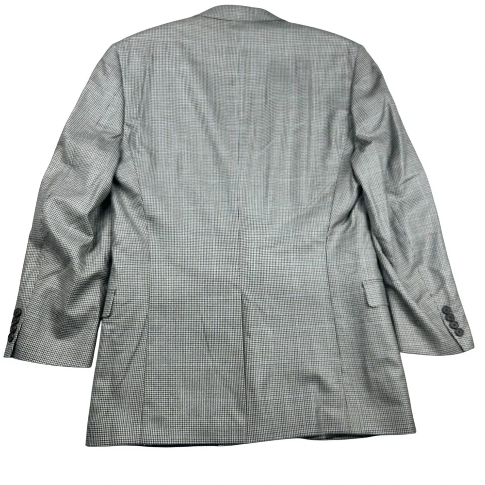 Lauren Ralph Lauren Men 44 L Windowpane Glen Plaid Blazer Jacket Silk Wool Blend